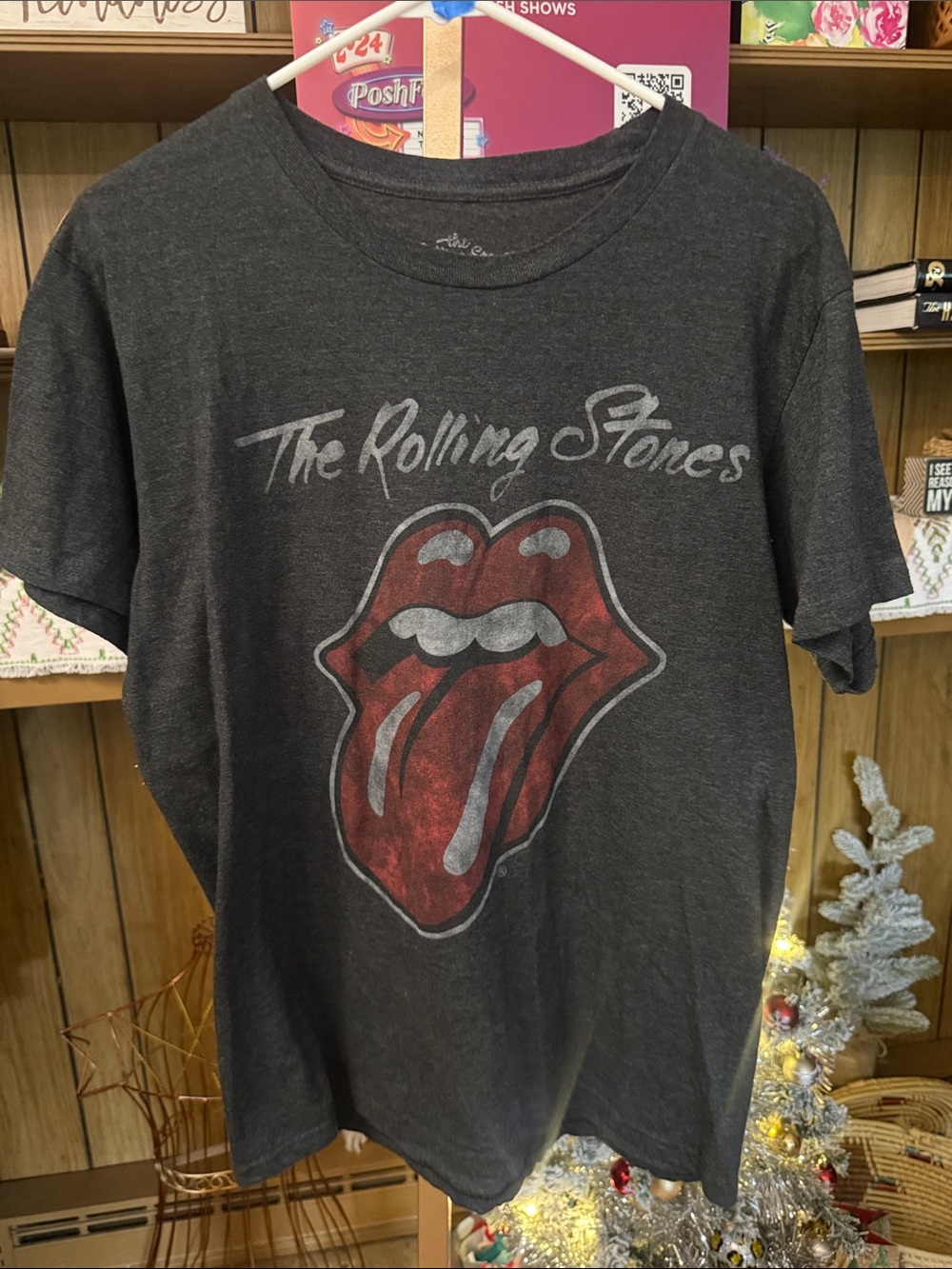 the Rolling Stones Black Tag Graphic Tee with White Ink